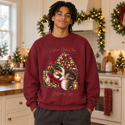 Wishin' Under the Christmas Tree Shetland Sheepdog Sweatshirt