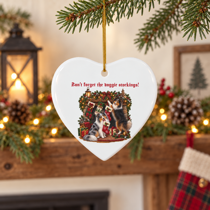 Don't Forget the Doggie Stockings! Shetland Sheepdog Ceramic Ornament