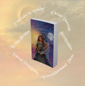 A book cover mockup for 'Fated' by Allexandra, set against a dreamy sunset sky background. It's surrounded by Prometheia and Fait's tropes: Enemies to lovers, clever heroine, soulmates, misunderstood hero, forced proximity, and witty banter.