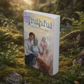 A paperback book titled "Truthful" with fantasy cover art, standing upright on a mossy forest floor with blurred plants and sunlight in the background.